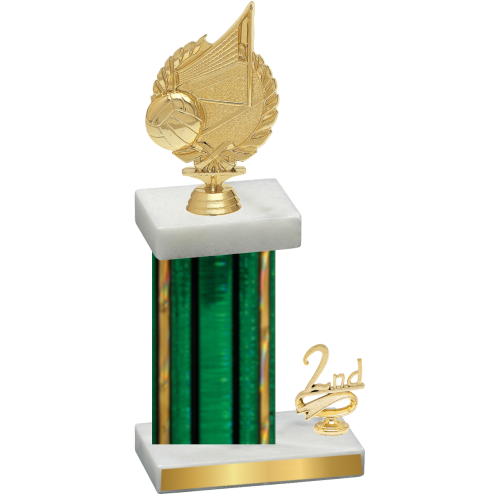 Accented Single Green Glacier Second Place Volleyball Trophy