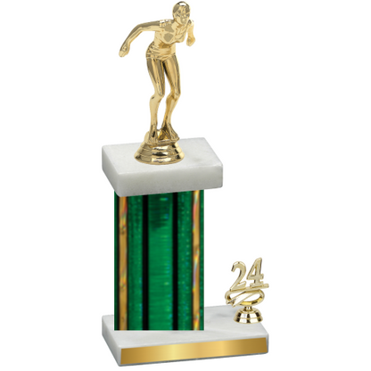 Accented Single Green Glacier Year Tennis Trophy