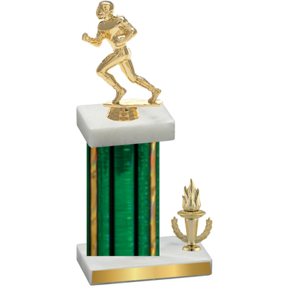 Accented Single Green Glacier Victory Football Trophy