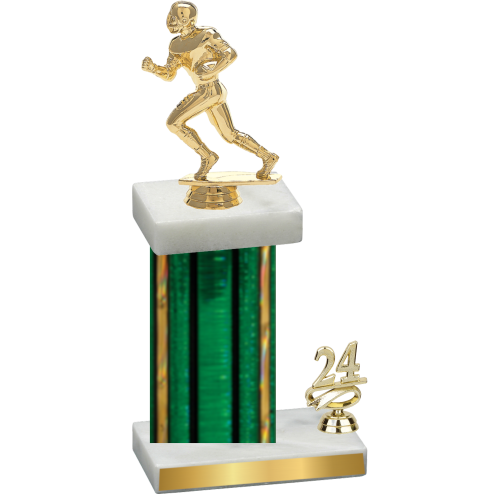 Accented Single Green Glacier Year Football Trophy