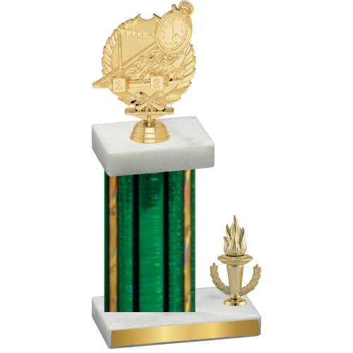 Accented Single Green Glacier Victory Swimming Trophy