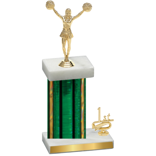 Accented Single Green Glacier First Place Cheerleading Trophy