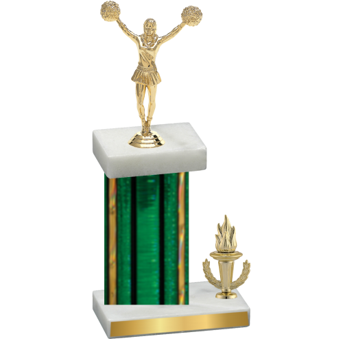 Accented Single Green Glacier Victory Cheerleading Trophy