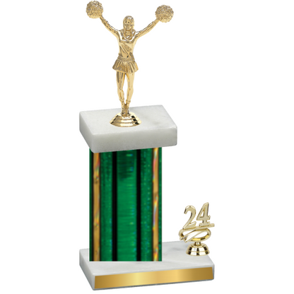 Accented Single Green Glacier Year Cheerleading Trophy