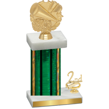 Accented Single Green Glacier Second Place Cheerleading Trophy