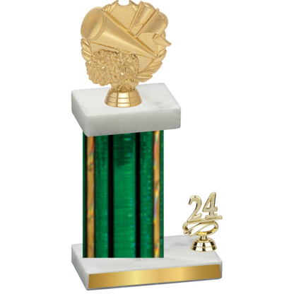 Accented Single Green Glacier Year Cheerleading Trophy