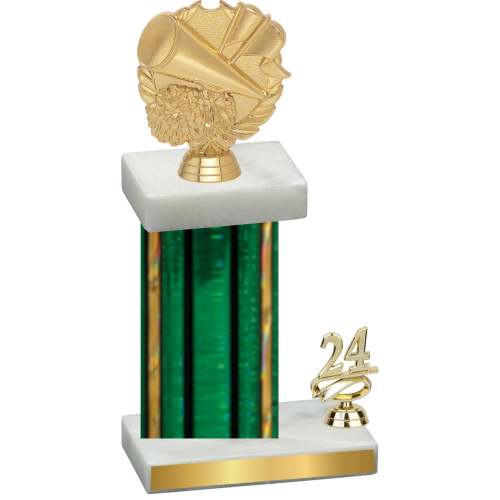 Accented Single Green Glacier Year Cheerleading Trophy