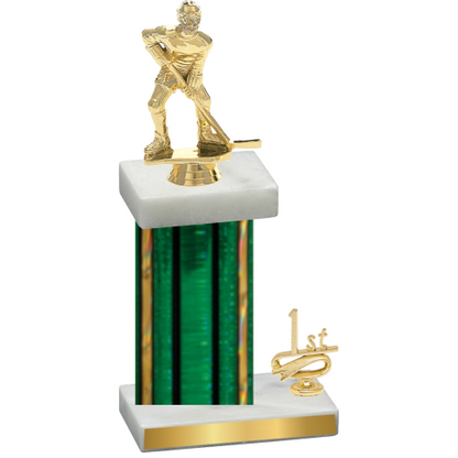 Accented Single Green Glacier First Place Hockey Trophy