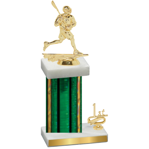 Accented Single Green Glacier First Place Lacrosse Trophy