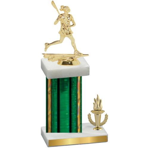 Accented Single Green Glacier Victory Lacrosse Trophy