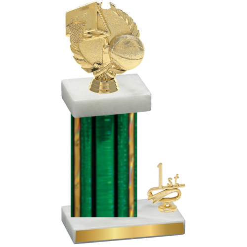 Accented Single Green Glacier First Place Basketball Trophy