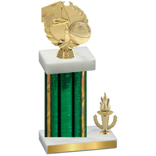 Accented Single Green Glacier Victory Basketball Trophy