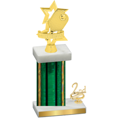 Accented Single Green Glacier Second Place Pickleball Trophy