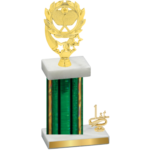 Accented Single Green Glacier First Place Pickleball Trophy