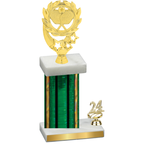 Accented Single Green Glacier Year Pickleball Trophy