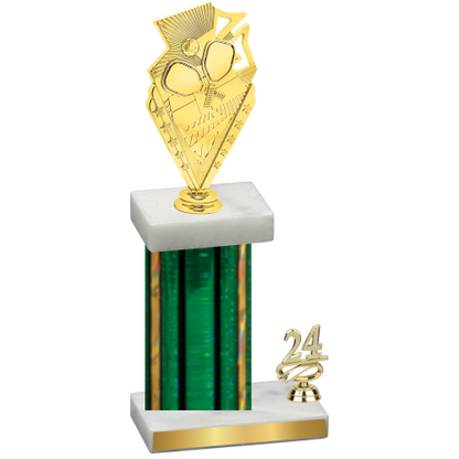 Accented Single Green Glacier Year Pickleball Trophy