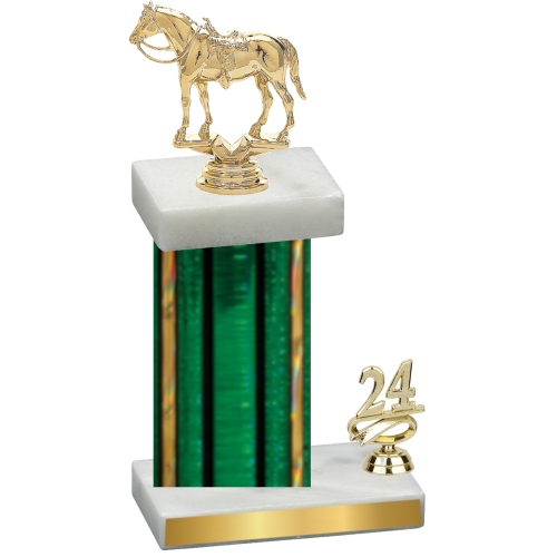 Accented Single Green Glacier Year Horses Trophy