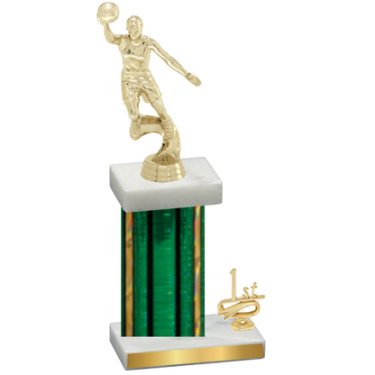 Accented Single Green Glacier First Place Basketball Trophy