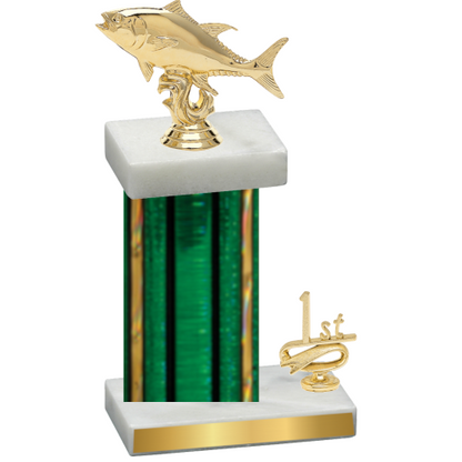 Accented Single Green Glacier First Place Fishing Trophy