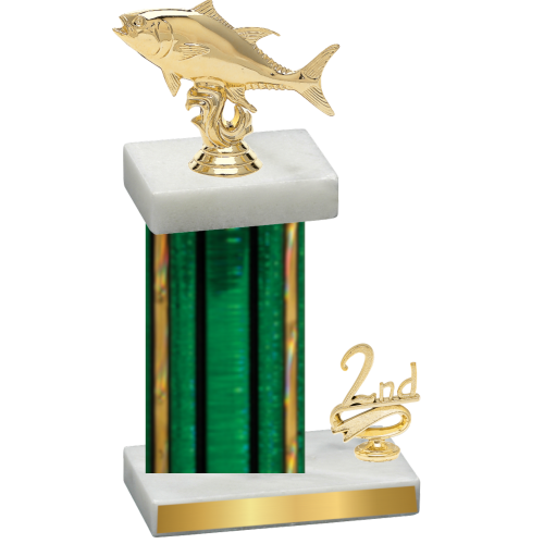 Accented Single Green Glacier Second Place Fishing Trophy