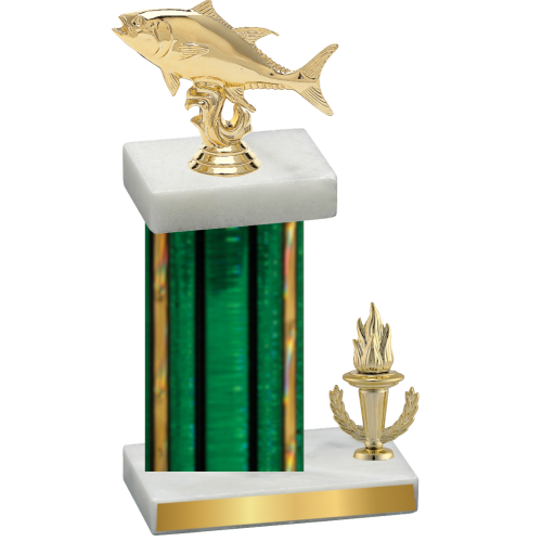 Accented Single Green Glacier Victory Fishing Trophy