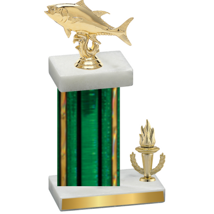 Accented Single Green Glacier Victory Fishing Trophy