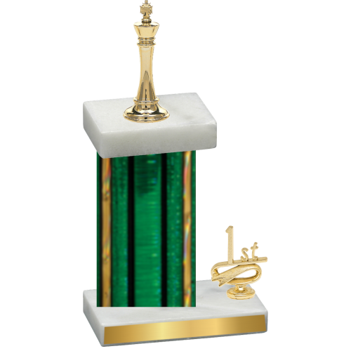 Accented Single Green Glacier First Place Chess Trophy