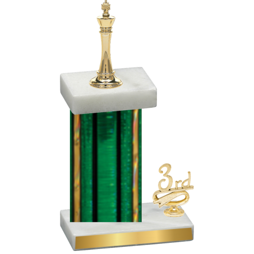 Accented Single Green Glacier Third Place Chess Trophy