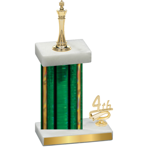 Accented Single Green Glacier Fourth Place Chess Trophy