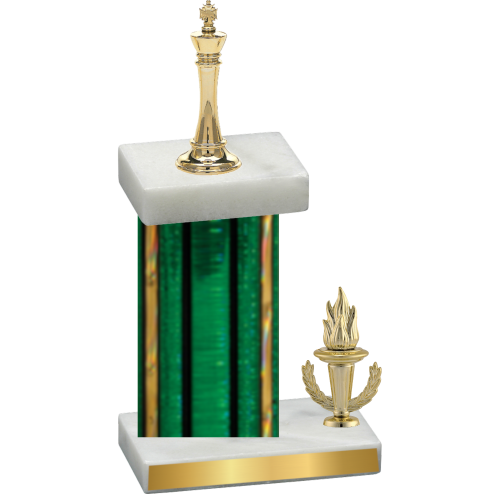 Accented Single Green Glacier Victory Chess Trophy