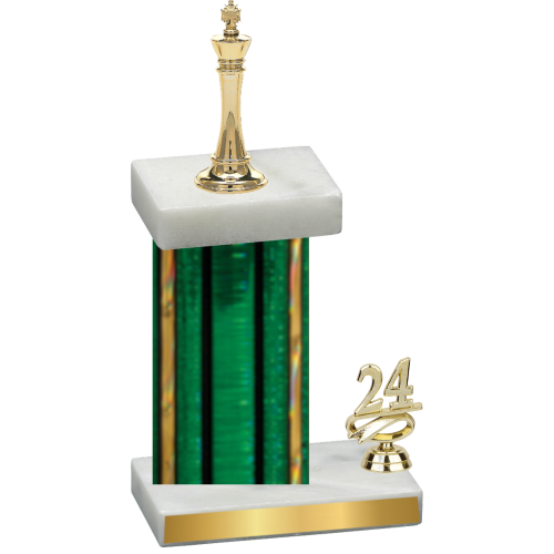 Accented Single Green Glacier Year Chess Trophy