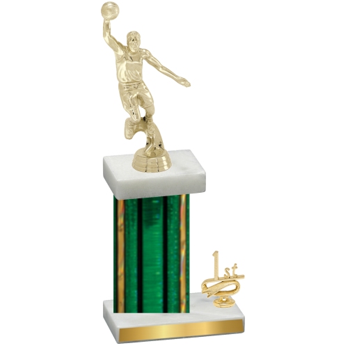 Accented Single Green Glacier First Place Basketball Trophy