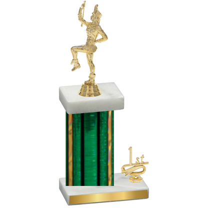 Accented Single Green Glacier First Place Majorette Trophy