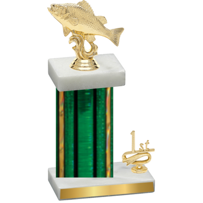 Accented Single Green Glacier First Place Fishing Trophy