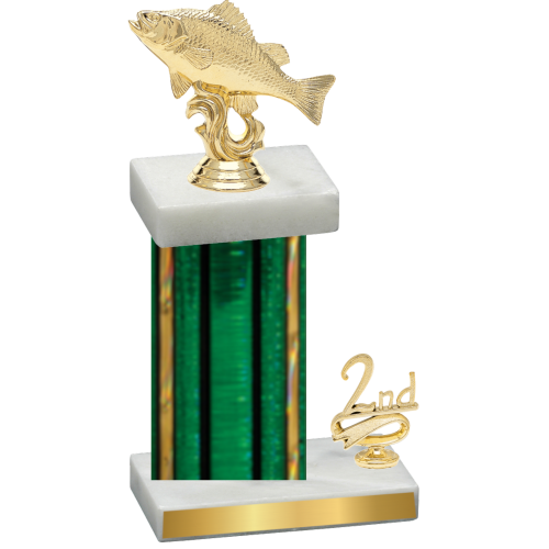 Accented Single Green Glacier Second Place Fishing Trophy