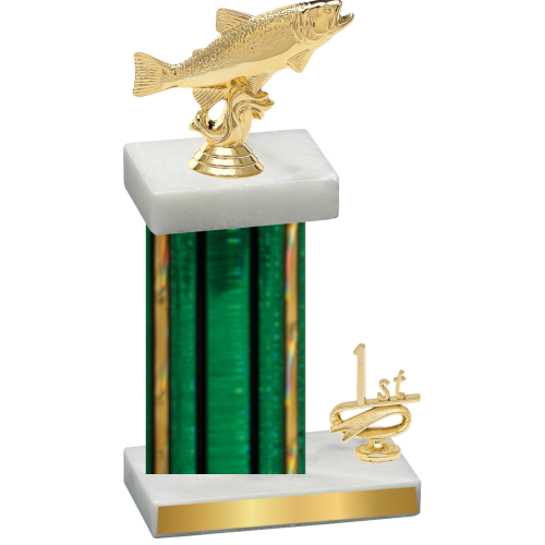 Accented Single Green Glacier First Place Fishing Trophy