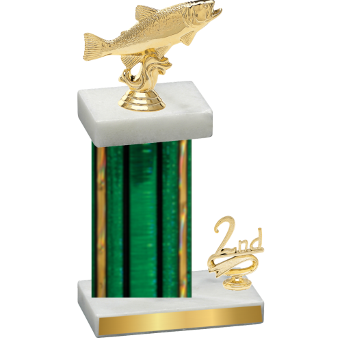 Accented Single Green Glacier Second Place Fishing Trophy