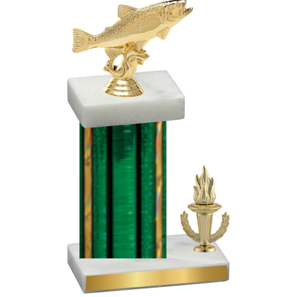 Accented Single Green Glacier Victory Fishing Trophy