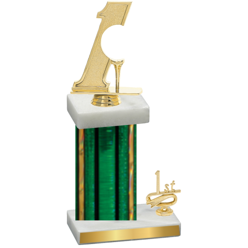 Accented Single Green Glacier First Place Golf Trophy