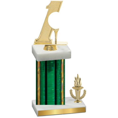 Accented Single Green Glacier Victory Golf Trophy