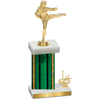 Accented Single Green Glacier First Place Karate Trophy