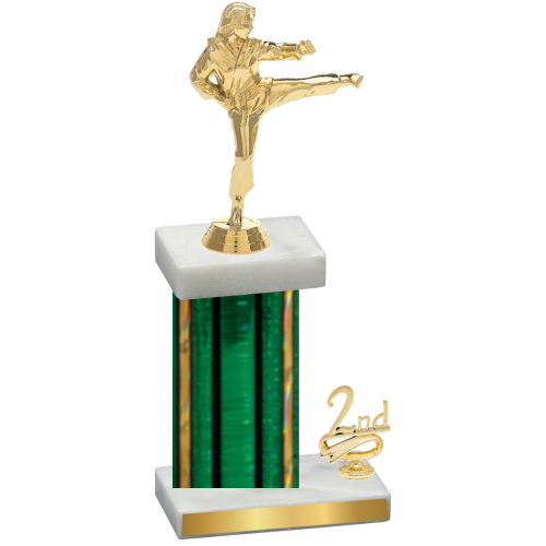 Accented Single Green Glacier Second Place Karate Trophy