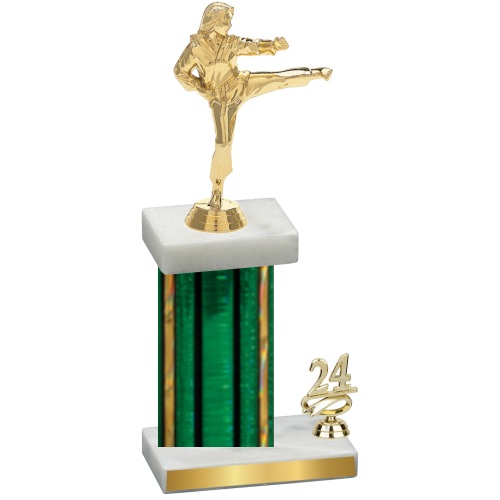 Accented Single Green Glacier Year Karate Trophy