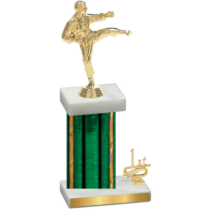 Accented Single Green Glacier First Place Karate Trophy