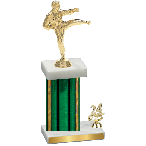 Accented Single Green Glacier Year Karate Trophy