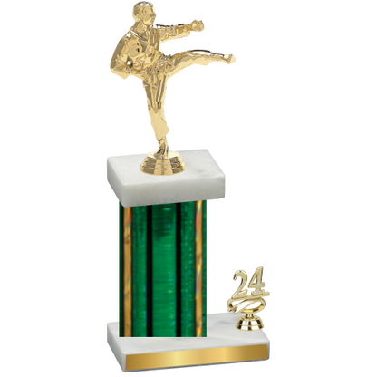 Accented Single Green Glacier Year Karate Trophy