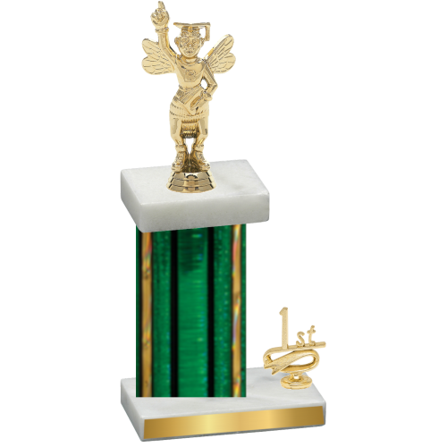 Accented Single Green Glacier First Place Academics Trophy