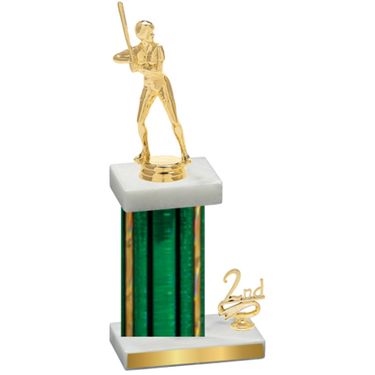 Accented Single Green Glacier Second Place Softball Trophy