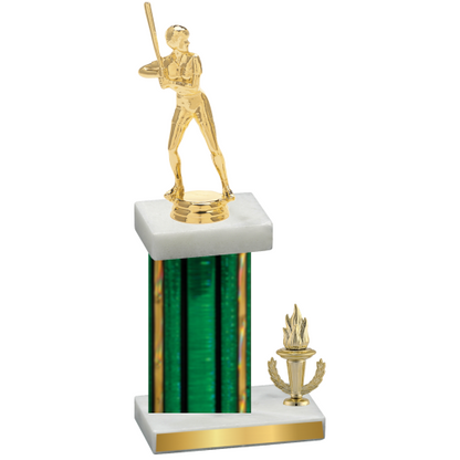 Accented Single Green Glacier Victory Softball Trophy