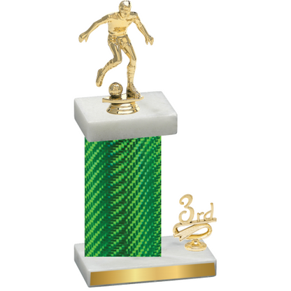 Accented Single Green Carbon Fiber Third Place Soccer Trophy